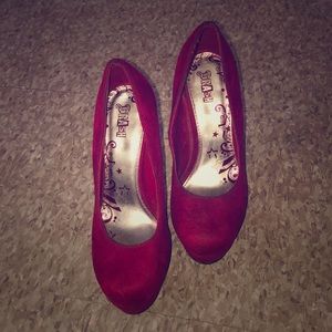 Hot pink platform heels